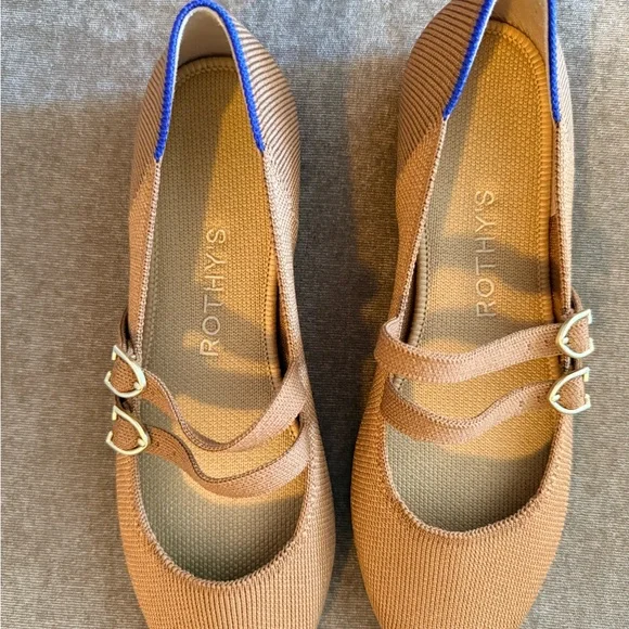 Rothy's Double Buckle Mary Jane Flats - Java Chip - Picture 6 of 8